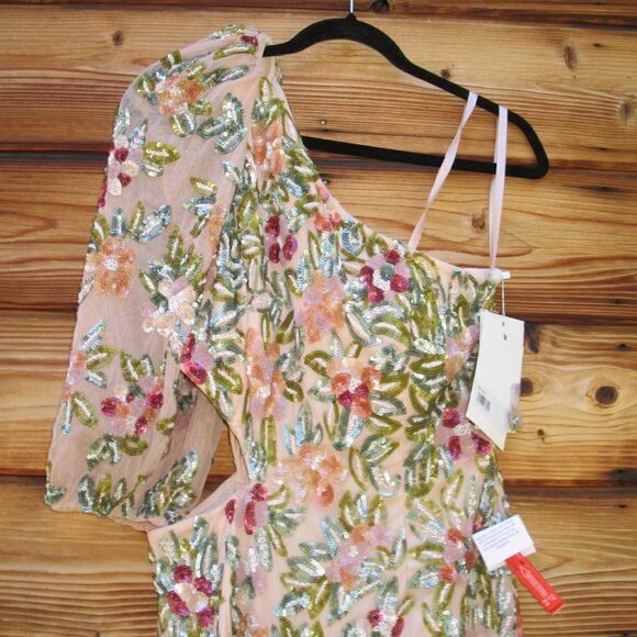 Mac Duggal 5567 Womens ONE SHOULDER FLORAL EMBELLISHED GOWN Dress - Picture 7 of 14